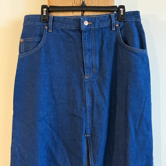 Anthropologie The Madi Front-Slit Denim Skirt by Pilcro - Picture 4 of 11